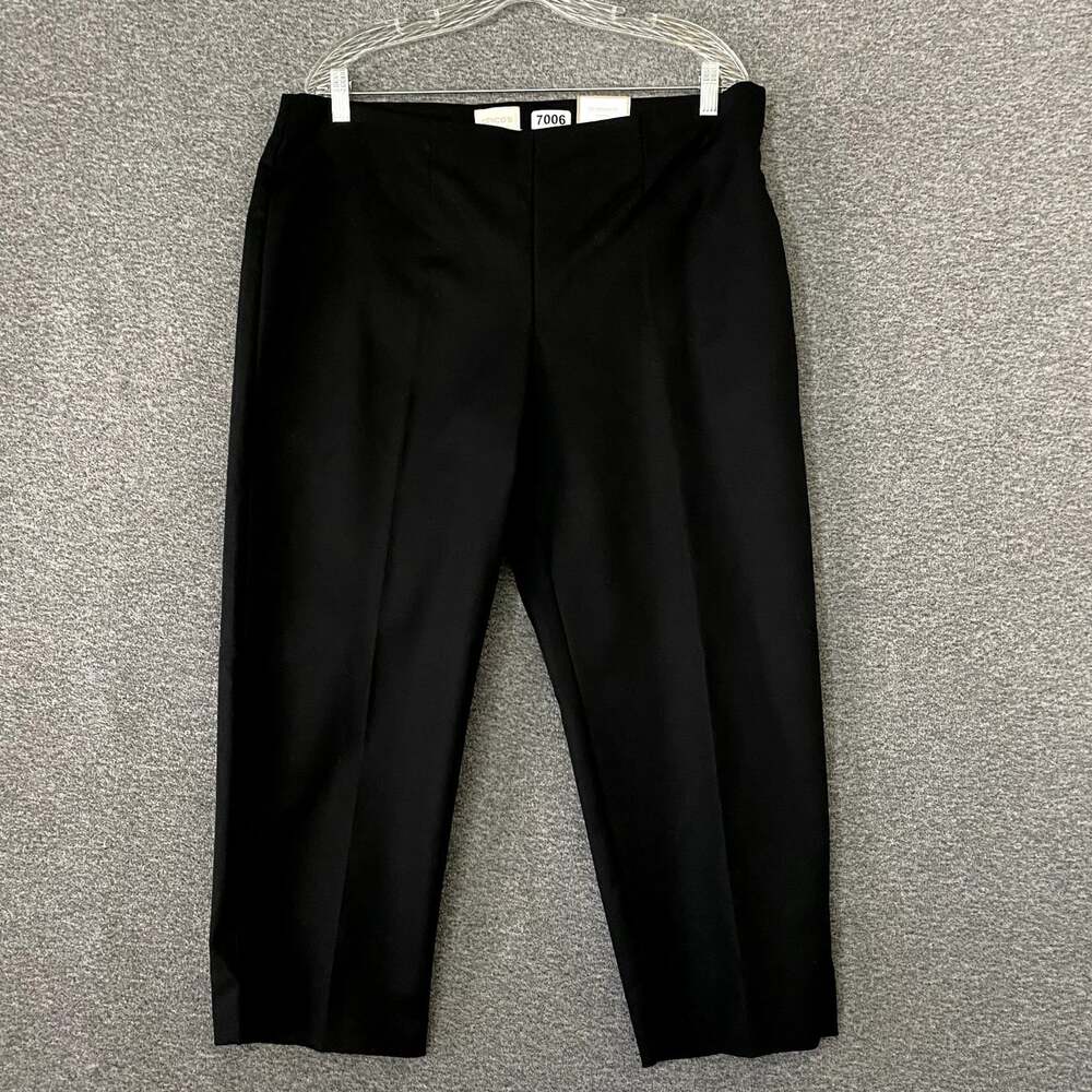 Chico’s Women’s Size 2 Serene Stretch Side Zip 24" Cropped Black Pants